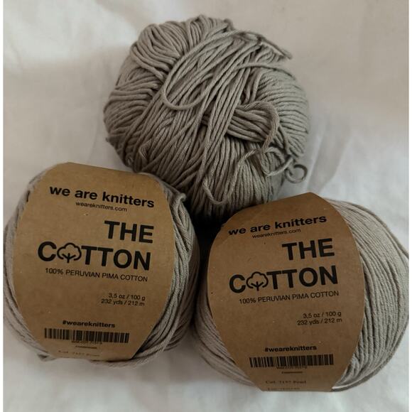 We Are Knitters Other - Lot 3 NEW We Are Knitters The Cotton 7157 Pearl Ball 232 Yrds / 100g Pima Yarn